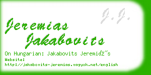 jeremias jakabovits business card